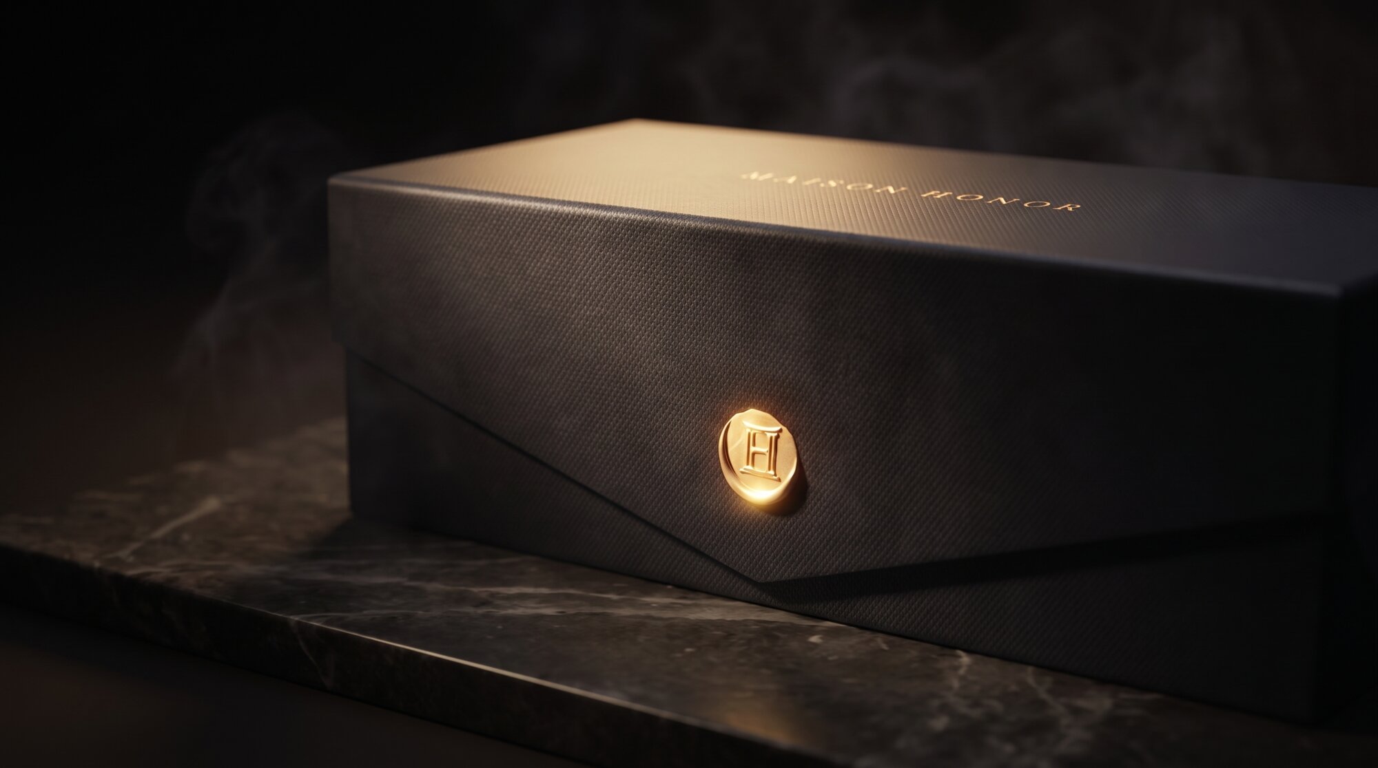 The Last Smile gift box, gold wax seal